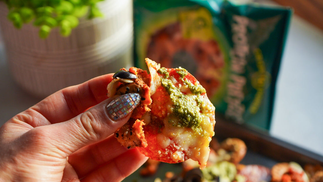 Loaded Protein Pretzel Pizza Nachos
