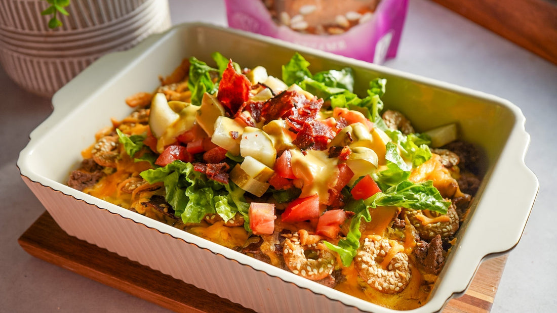 Protein Pretzel Burger Lasagna