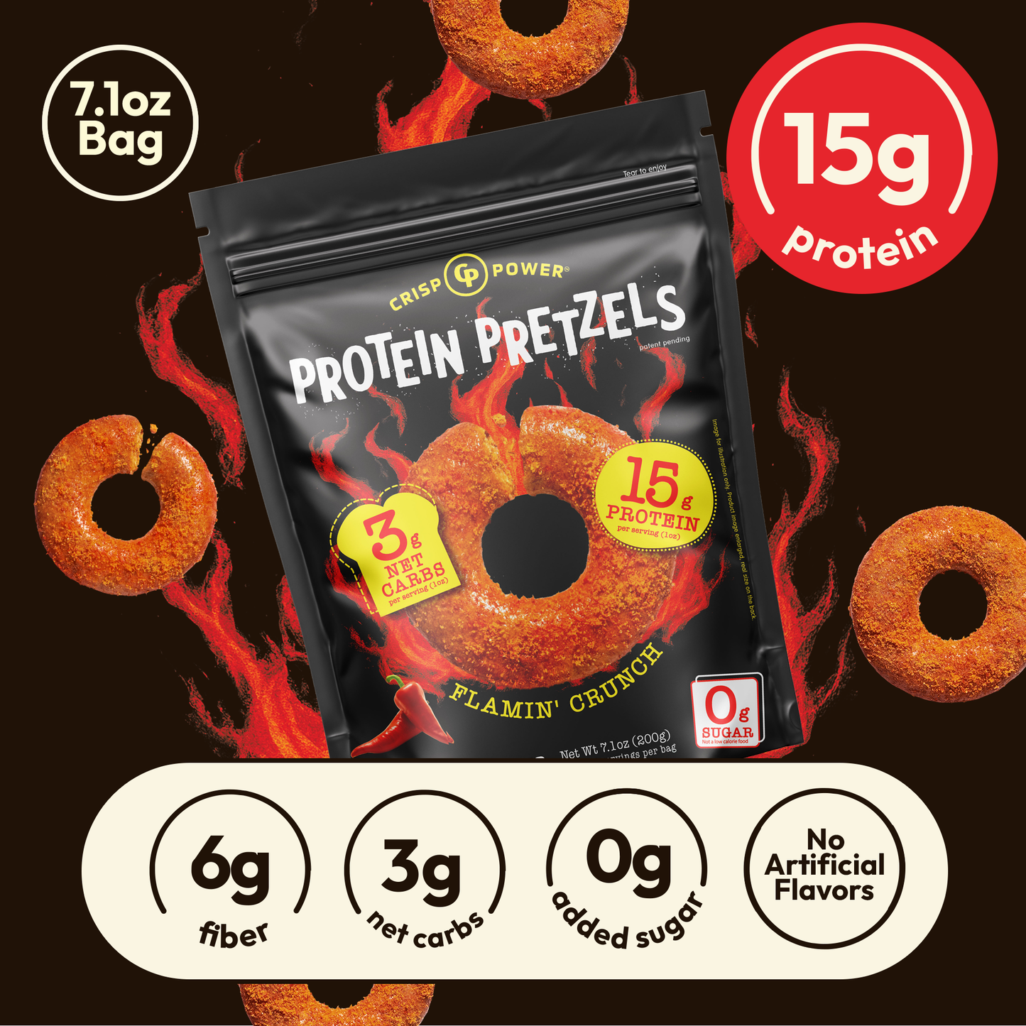 Flamin' Crunch 7.1 Oz Bag - 3 Pack